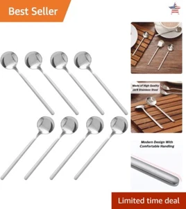 8-Piece Stainless Steel Espresso Spoons Set - Perfect for Coffee, Tea, Desserts - Picture 1 of 11