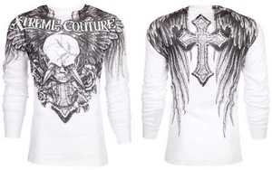 Xtreme Couture AFFLICTION Men's Long Sleeve THERMAL DAGGER Skull Biker M-3XL - Picture 1 of 8