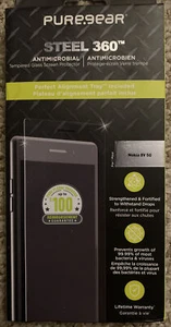PureGear Steel 360 Tempered Glass Protector for Nokia 8V 5G - Clear - Picture 1 of 2