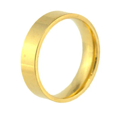 Gold Tone Men Women Stainless Steel Wedding Ring Band Comfort Fit Sizes 6-13 - Image 1 of 2