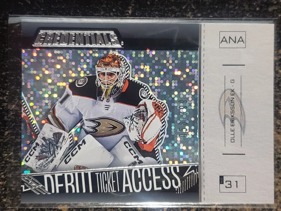 2023-24 Credentials OLLE ERIKSSON EK Debut Ticket Access! #130 056/799 Ducks! - Image 1 of 3