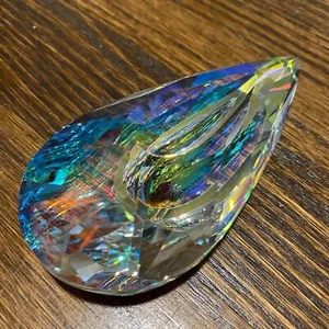 Culturefly Rainbow Glass Suncatcher 4.75” Iridescent Teardrop Shape Decor NEW - Picture 1 of 7