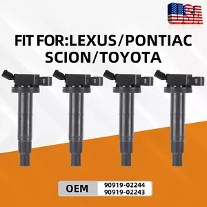 4 Ignition Coil Pack Replacement Fit Toyota Matrix 2009-2010 2.4L L4 90919-02244 - Picture 1 of 7