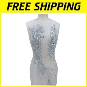 Rhinestone Flower Applique for Wedding Dresses - Picture 1 of 9