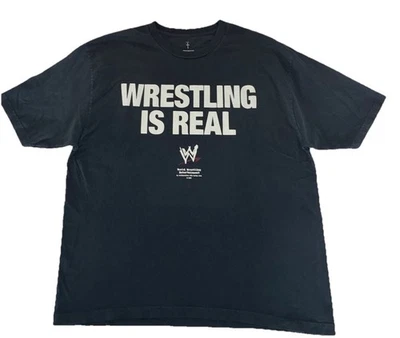 Travis Scott x WWE T Shirt XXL Black Wrestling Is Real NEW *holes - Image 1 of 4