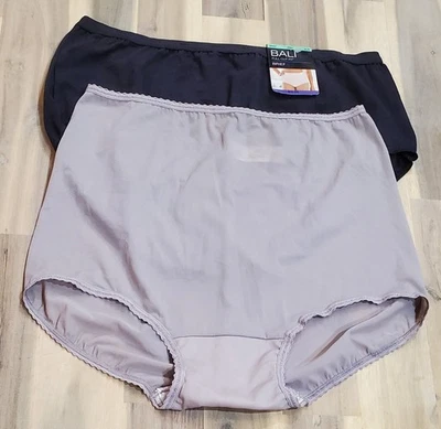 Lote de 2 bragas calzoncillos completas para mujer talla 8/X-grandes negras y topo Foto 1 de 4