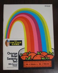 1972 Alabama vs Nebraska Orange Bowl Classic Football Program Miami Florida - Picture 1 of 12