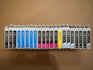 Lot 21 Genuine EPSON 59 Ink Cartridge T059120 - T059920 Stylus Photo R2400 OEM - Picture 1 of 4