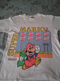 Super Mario Bros 2 Nintendo NES extremely RARE Vintage Promo TShirt 1989 L Large