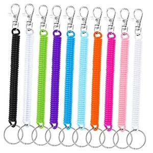 cobee Coil Springs Keychain, 10 Pcs Retractable Coil Springs Keychains with - Zdjęcie 1 z 8