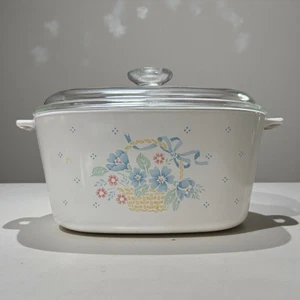Corning Ware A-3-B 3 Liter Country Cornflower Casserole Dish & Pyrex A-9-C Lid - Picture 1 of 18