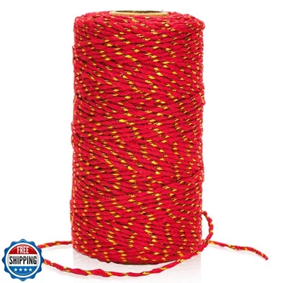 Cuerda de oro rojo G2PLUS - 2 MM 328 pies cuerda para panaderos, algodón rojo y G Foto 1 de 4