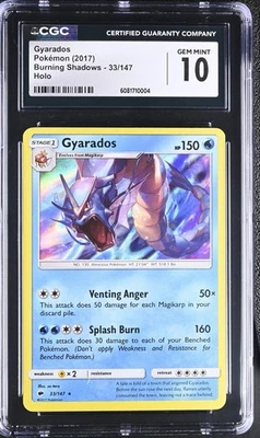 Gyarados Holo 33/147 Burning Shadows CGC 10 Gem Mint 2017 - Image 1 of 2