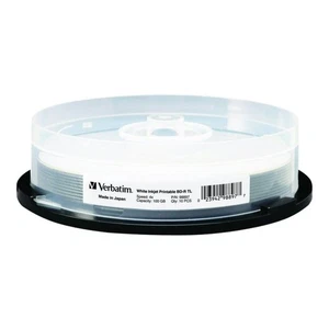 Verbatim Corporation 98897 10Pk Bd-R Xl 4X 100Gb White Inkjet Hub Printable - Picture 1 of 2