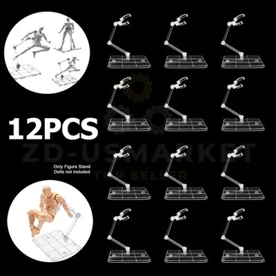 12PC HG144 Adjustable Action Figure Display Holder Base Doll Model Support Stand - Image 1 of 4