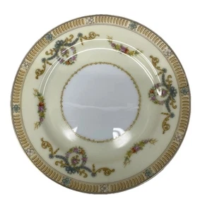 4 Noritake Tybalt 6,25” Brotteller 1930’s Floral mit gelb blauem Banner Goldrand - Bild 1 von 6