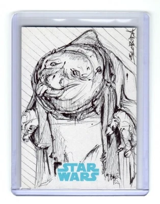 Star Wars The Worce Awakens 2015 Topps 1/1 Sketch Card Artist John Sloboda - Image 1 of 4