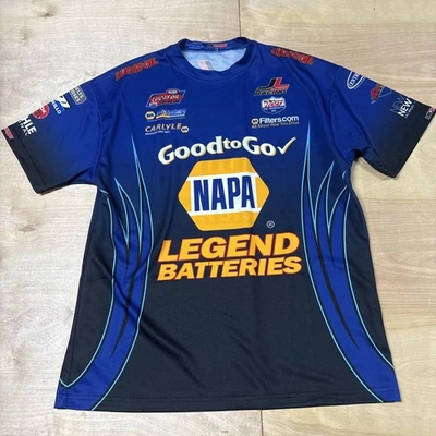 NAPA Auto John Lombardo Jr Pro Series Pit Image Crew Shirt Mens 2X Made In USA - Image 1 of 4
