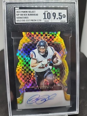 Rex Burkhead SGC 10 Auto Gold 01/10 Die Cut  2022 Panini Select #SI:-RB Texans  - Image 1 of 2