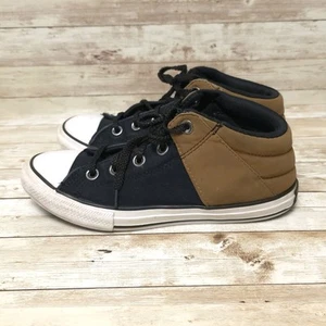 Converse Shoes 3 All Star Chuck Taylor Mid Top Black Tan White Boys - Picture 1 of 11
