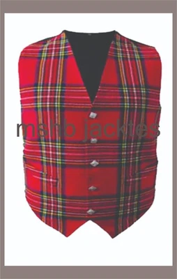 New Men's custom Tartan waistcoat, Highland scottish wedding 5 button vest - Photo 1/4