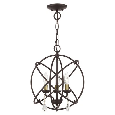 Livex Lighting - Aria - Mini araña convertible de 3 luces en estilo glamuroso - 15,5 Foto 1 de 4