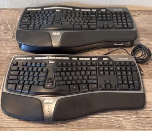 2x Microsoft Natural Ergonomic Keyboard 4000 v1.0 Model KU-0462 Wired USB TESTED - Bild 1 von 10
