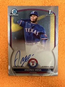 Andres Mesa 1st AUTO 2023 Bowman #CPA-AM CHROME PROSPECT AUTOGRAPH Texas Rangers - Picture 1 of 3
