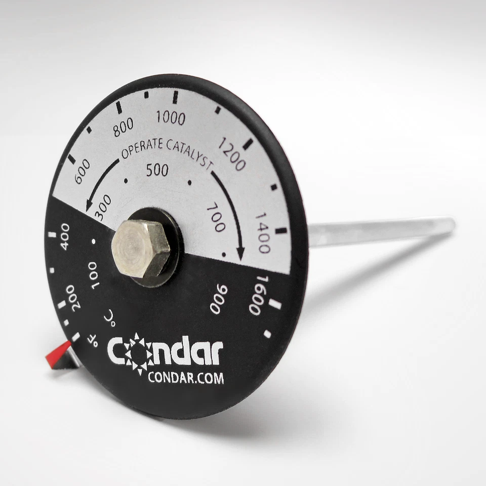 CONDAR Catalytic Thermometer for Dutchwest Woodstoves (3-194) - 2 1/8 inch probe
