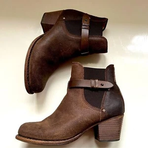 Rag & Bone Boots Brown Leather Chelsea Boots Size 37 Western Cowgirl Rodeo - Picture 1 of 12