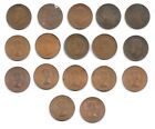 One Penny Coins X17 Various 1882 - 1967circulated Coins In Very Good + Condition