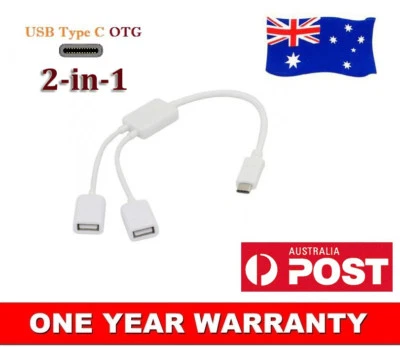 USB-C Type-C to 2x USB Type-A OTG HUB Cable Adapter Lead For Apple Macbook Air - Image 1 of 4