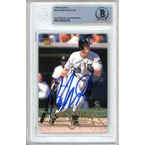 1998 Pacific #65 Robin Ventura Signed Card AUTO Beckett Slab Chicago White Sox - Picture 1 of 6