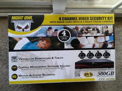 Night Owl LTE-44500 4 Canales Video Seguridad Kit - NUEVO/SIN SELLAR Foto 1 de 4