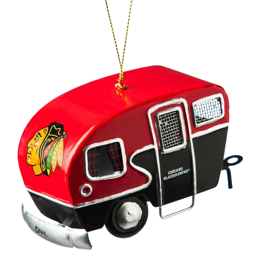 Chicago Blackhawks Metal Vintage Style Camper Ornament  - Image 1 of 1