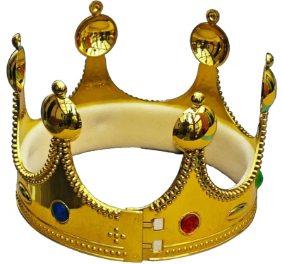 Gold Krone König Königin Prinzessin Tiara Kinder Hut Mittelalterlich Renaissance - Bild 1 von 3