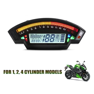LCD Digital Speedometer 14000RPM Motorcycle Odometer 1,2,4 Cylinders Universal - Picture 1 of 5