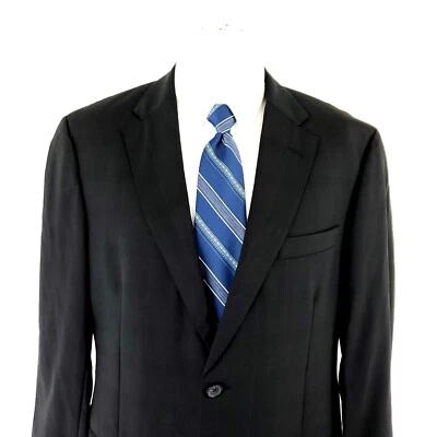 Blazer Samuelsohn SB Lana a Gable 2 Botones 40R Negro Carbón Foto 1 de 4