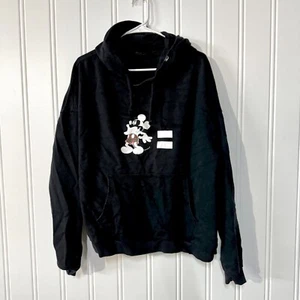 LINING X DISNEY Men Size M Black Hooded Mickey Christmas Printed Black Thick - Picture 1 of 4