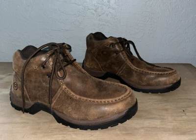 Botines Chukka de cuero con cordones Roper Performance para hombre talla 12 marrón Foto 1 de 4