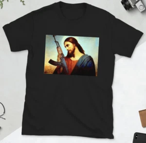 AK47 JESUS CAMISETA NEGRA PARA HOMBRE DISPONIBLE S,M,L,XL IMPRESIÓN A PEDIDO - Imagen 1 de 1