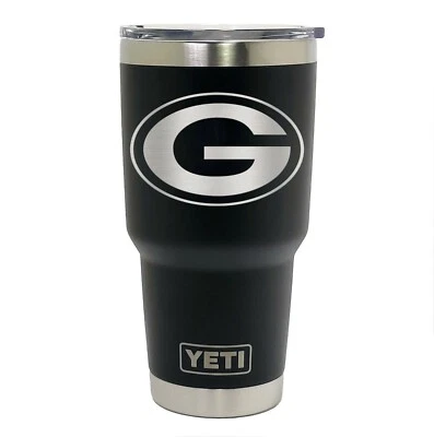 Colster grabado láser Green Bay Packers YETI, 20 o 30 oz. Vaso negro  Foto 1 de 3