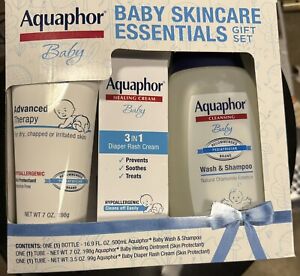 Aquaphor Baby Skincare Essentials Gift Set with Aquaphor Baby Wash, Shampoo New!