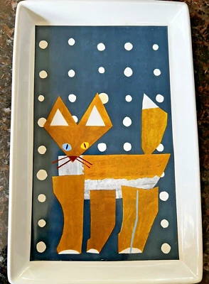 Bandeja/plato West Elm Collectors Editions artista japonés Mizuki Goto gato gatito Foto 1 de 4