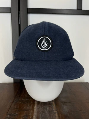 Volcom Hat Cap Snap Back Adult One Size Blue Embroidered Denim Look Skate Beach - Image 1 of 4