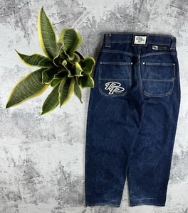 PELLE PELLE VINTAGE DENIM RAP HIP HOP BAGGY SKATE CARPENTER 90S RARE JEANS PANTS - Picture 1 of 21