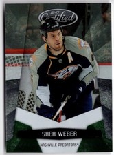 2010-11 Certified Platinum Emerald #82 Shea Weber 5/5
