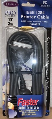 Belkin 1284 IEEE 10' Ten Foot Printer Cable F2A046-10 Pro Series NIP - Image 1 of 2