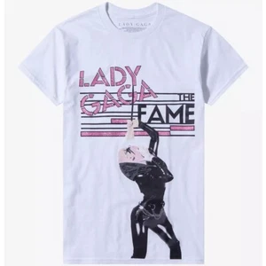 Lady Gaga Womens Official Merchandise The Fame Glitter Boyfriend Fit Tee T-Shirt - Picture 1 of 2