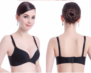 Gesunde bequeme, einfache Unterwäsche Damen Push up Büstenhalter tiefer V BH ohne Bügel - Bild 1 von 44